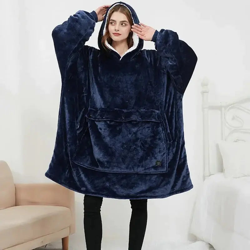 CozyCore Oversized Heated Hoodie Blanket