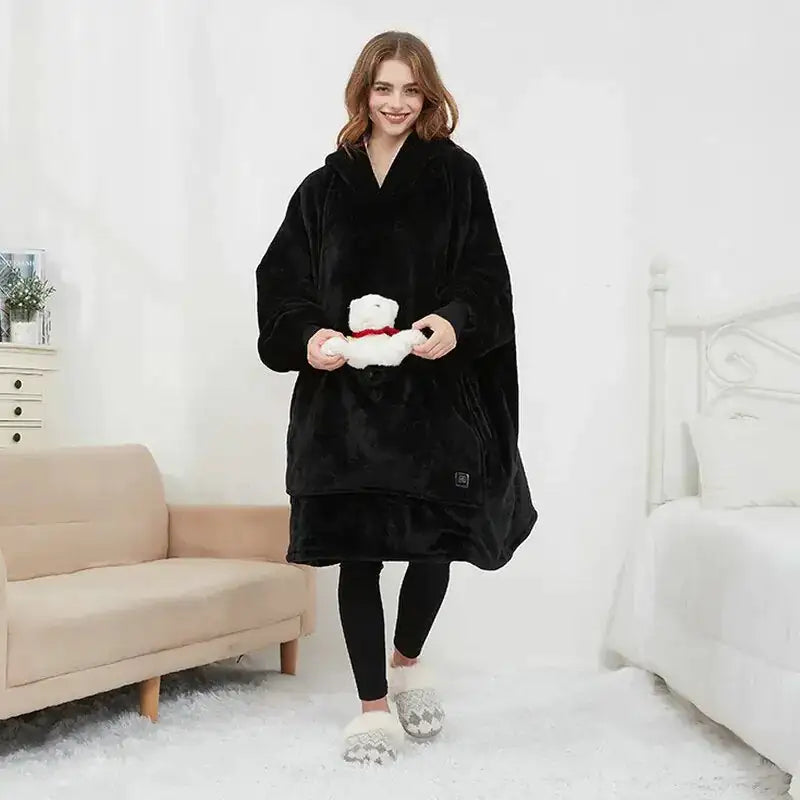 CozyCore Oversized Heated Hoodie Blanket